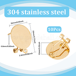 10 шт. фурнитура для сережек-гвоздиков из нержавеющей стали 304&nbsp;STAS-SP0001-88A-G
