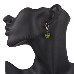 Серьги из стеклянных бусин ручной работы с застежкой-молнией&nbsp;EJEW-MZ00572-04