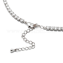 Теннисное ожерелье из прозрачного кубического циркония для женщин&nbsp;NJEW-C014-01P