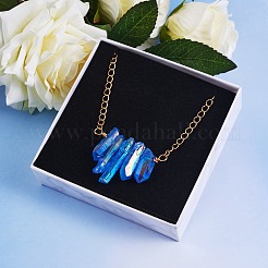 Нерегулярные бусины из натурального кварца кулон ожерелье для воннен&nbsp;NJEW-SW00009