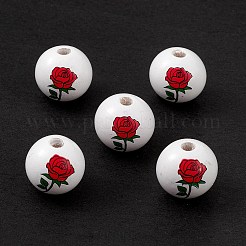 Набивные европейские бусины из натурального дерева&nbsp;LS-WOOD-C015-03A