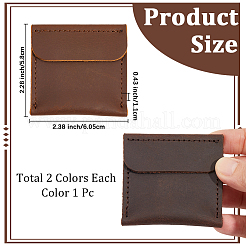 2 шт. 2-х цветные прямоугольные мешочки для колец из искусственной кожи&nbsp;ABAG-CL0001-20