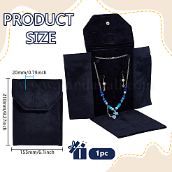 Бархатные мешочки для хранения украшений с откидной крышкой&nbsp;AJEW-WH0609-435A