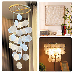 90 шт. 3 стиля натуральные подвески-соединители для дисков из ракушек Capiz&nbsp;BSHE-MB0001-01