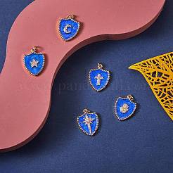 5 шт. 5 стиля настоящие 18k позолоченные латунные микро проложить прозрачные кубические циркониевые эмалевые подвески&nbsp;ZIRC-SZ0001-35