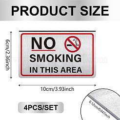 4 шт. табличка для ресторана отеля из нержавеющей стали с надписью «Не курить»&nbsp;DJEW-WH20124-003
