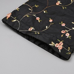 Вышитые цветы мешковина упаковочные мешочки сумки на шнурке&nbsp;LS-ABAG-WH0048-39D