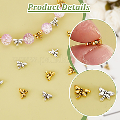 200 шт. 2-х цветные бусины из сплава в тибетском стиле в виде стрекозы&nbsp;TIBEB-PH0005-17