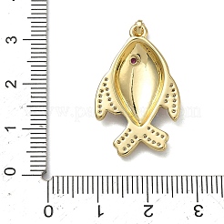 Латунные микропаве прозрачные подвески с фианитом&nbsp;KK-H256-20G