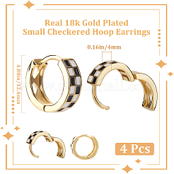 2 пара эмалевых толстых серег-колец с узором «тартан» для женщин&nbsp;EJEW-BBC0001-27B