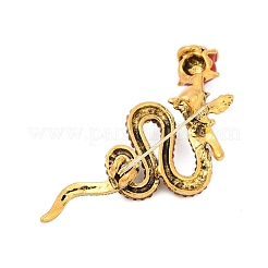 Змея с розовыми эмалевыми булавками&nbsp;LS-PALLOY-D361-10G