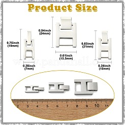 3 шт. 3 стиля прямоугольных застежек для часов из нержавеющей стали&nbsp;STAS-CJ0003-30