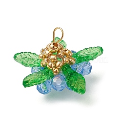 Стекло с круглыми ракушечными жемчужинами и акриловыми подвесками и латунными бусинами&nbsp;PALLOY-MZ00646