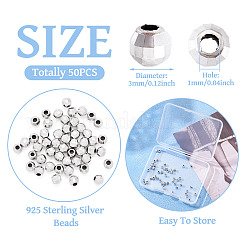 50 шт. 925 серебряные бусины-разделители&nbsp;STER-TA0001-30