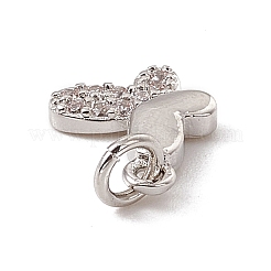 Подвески-бабочки из латуни с микропаве из прозрачного кубического циркония&nbsp;ZIRC-F132-92P