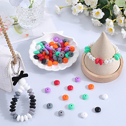 96 шт. 12-цветные бусины из пищевого экологически чистого силикона для счетов&nbsp;SIL-SC0001-87C