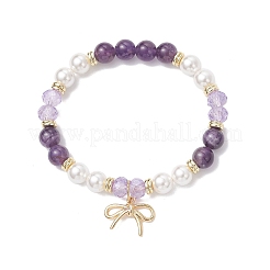 Браслеты с подвесками-бантиками из латуни&nbsp;BJEW-JB12805