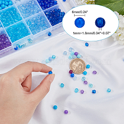 1050 шт. 15 вида синих прозрачных и непрозрачных акриловых/пластиковых бусин&nbsp;MACR-CA0001-10