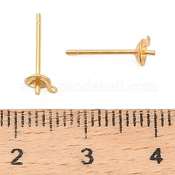 925 плоская круглая фурнитура для сережек-гвоздиков из стерлингового серебра&nbsp;STER-B010-01B-G