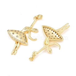 Латунные микропаве прозрачные подвески с фианитом&nbsp;KK-G549-11G