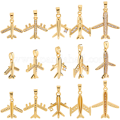 10 шт. 5 стиля латунные подвески с микропаве и кубическим цирконием&nbsp;KK-BBC0019-87