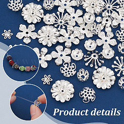 48 шт. 8 стиля латунных колпачков для бусин&nbsp;KK-PH0006-50