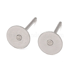 Устойчивая к потускнению хирургическая нержавеющая сталь 316 плоская круглая пустая закрепка для сережек-гвоздиков&nbsp;STAS-R073-06