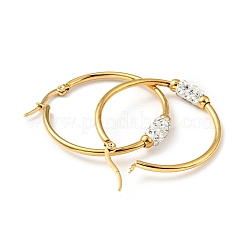 Серьги-кольца с кристаллами и стразами&nbsp;EJEW-D279-11G-03