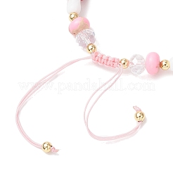 Цветочные акриловые бусины плетеные браслеты из бисера для женщин&nbsp;BJEW-MZ00192-01