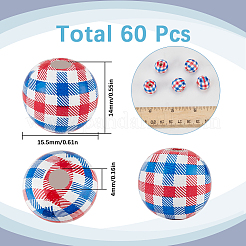 60 шт. тематика дня независимости деревянные европейские бусины схима&nbsp;WOOD-SC0002-01