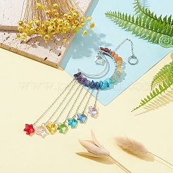 Стеклянный кулон в форме звезды&nbsp;HJEW-JM01182-01