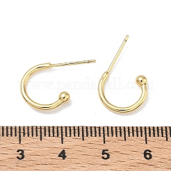 C-образные латунные серьги-гвоздики&nbsp;EJEW-C181-12G