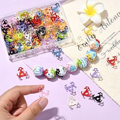 100 шт. 10-х цветные полые акриловые колпачки для бусин&nbsp;DIY-CJ0003-12