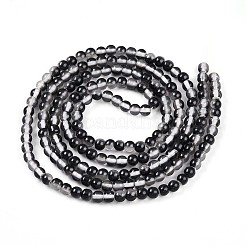 Запекание окрашенные прозрачные стеклянные бусины нити&nbsp;DGLA-N011-4mm-10