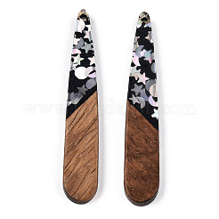 Подвески из непрозрачной смолы и ореха&nbsp;RESI-N039-64A