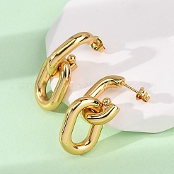 Овальные серьги-гвоздики из нержавеющей стали 304&nbsp;EJEW-L304-04G