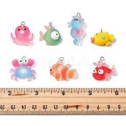 14шт 7 стиля непрозрачные подвески из смолы&nbsp;RESI-FP0001-29