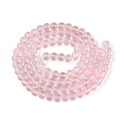 Нити матовых прозрачных стеклянных бусин&nbsp;GLAA-P065-8mm-03