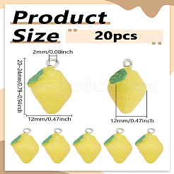 20 шт. подвески из лимонной смолы&nbsp;RESI-LP0001-38