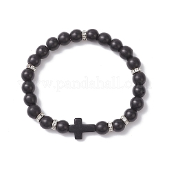 4 шт. двухцветные эластичные браслеты из синтетических бирюзовых бусин для женщин&nbsp;BJEW-JB12288