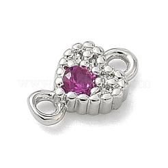 Подвески-сердечки с кубическим цирконием из латуни&nbsp;KK-G548-18P