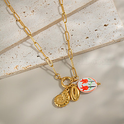 Овальные подвески в форме ракушки из европейской нержавеющей стали 304 для женщин&nbsp;WX6580