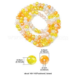 Стеклянные бусины с гальваническим покрытием &nbsp;EGLA-yw0002-C04