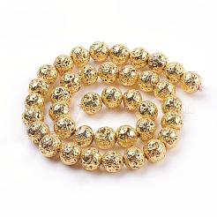 Гальванические бусины из натуральной лавы&nbsp;X-G-E429-01-10mm-G