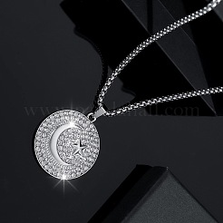 Ожерелья с подвесками из цинкового сплава с микропаве из прозрачных кубических цирконий&nbsp;FS-WGB5CD2-01