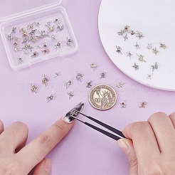 60 шт. 30 стиля звездчатых сплавов со стразами-кабошонами&nbsp;DIY-PH0029-08