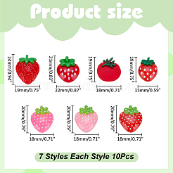 70шт 7 стиля непрозрачные кабошоны из смолы&nbsp;RESI-WR0001-13