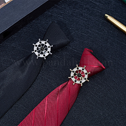 2 шт. 2-цветные зажимы для галстука со стразами из сплава&nbsp;FIND-CY0001-37B