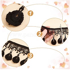 6 ярд кружевной отделки из молочного волокна 2 цветов OCOR-AR0001-67