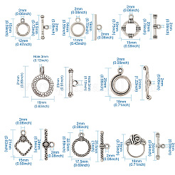 Сплавочные застежка тоггл тибетского стиля&nbsp;PALLOY-TA0001-47AS